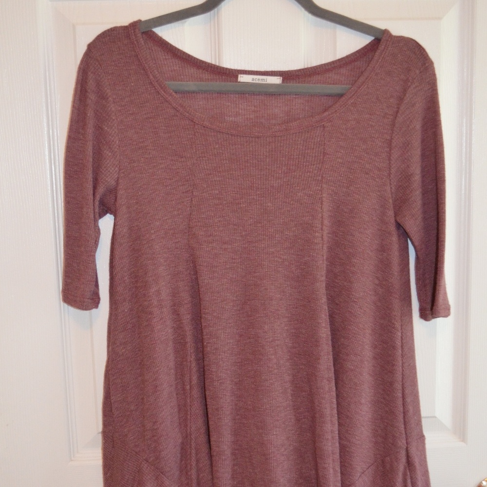 Burgundy Swing Top with Drop Hem